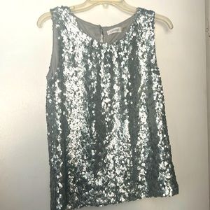 Silver Sequin Top
